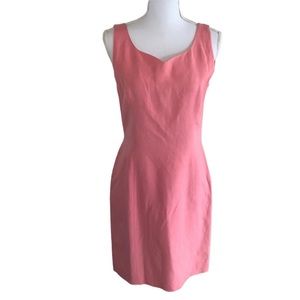 Vintage Laura Ashley Silk & Linen Pink Straight Sheath Dress US Sz 10 RN 73785